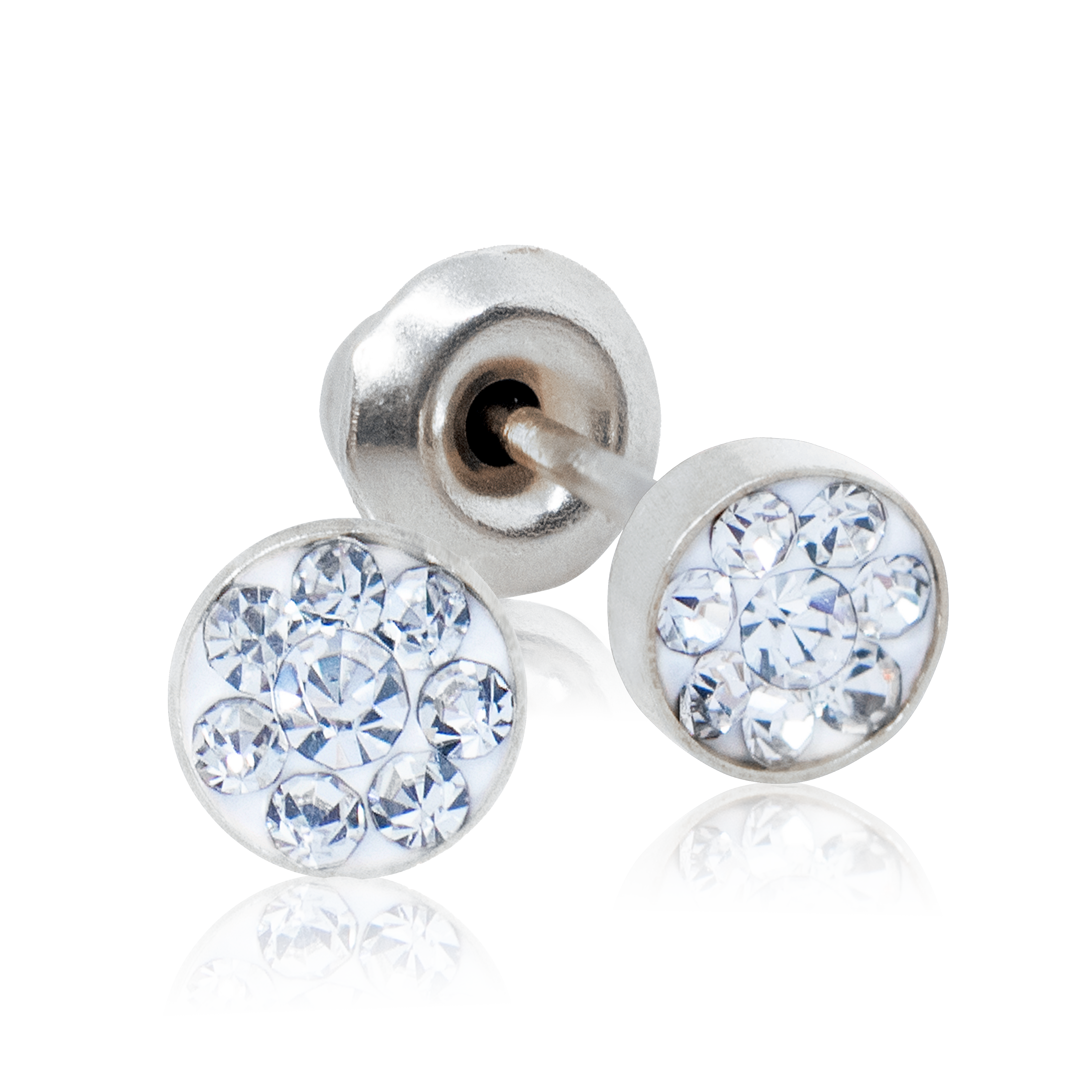 QPP Click 4mm Cristallisé Blanc, Zirconia Cubique, Plaqué Or, Numéro d'article CLK-CD0404Y / A20